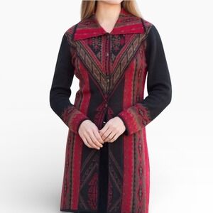 Caamano 100% Alpaca Southwestern Long Knit Cardigan Sweater‎ Jacket L